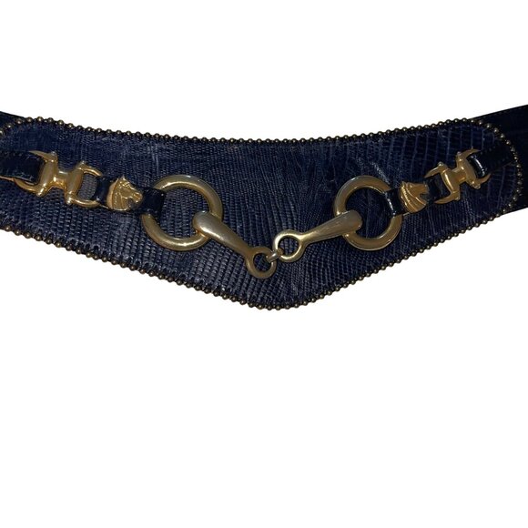 Streets Ahead Vintage Womens Belt One Size Black Equestrian Horse Themed - Picture 12 of 16